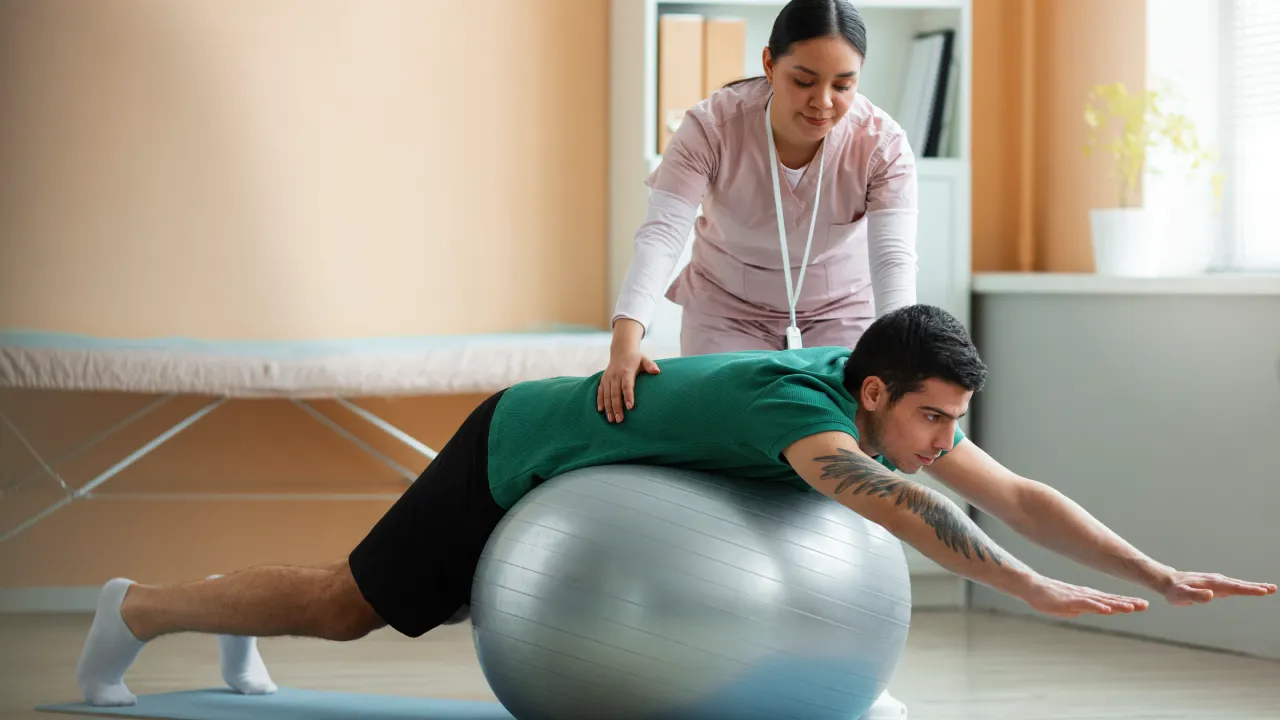Physiotherapist providing treatment for neck pain