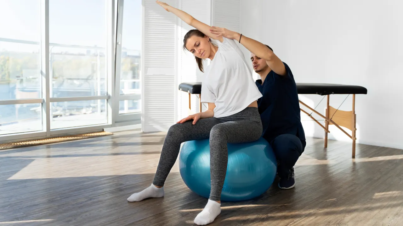 Physiotherapist providing treatment for neck pain