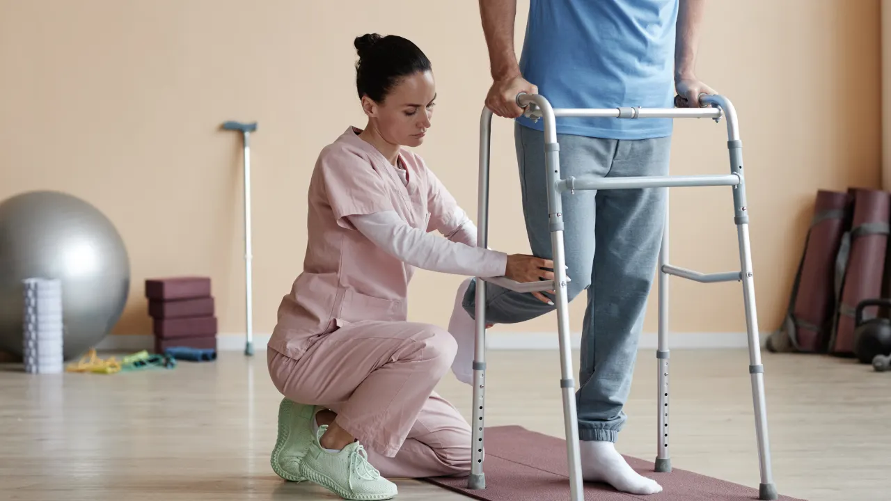 Physiotherapist providing treatment for neck pain